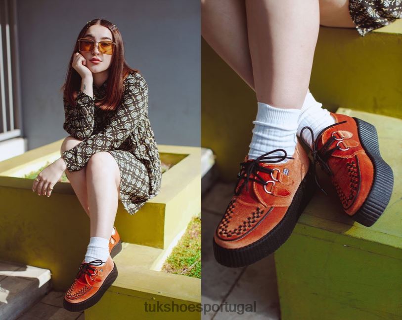 laranja calçados J6V0X316 trepadeira de veludo viva mondo homens T.U.K. Footwear