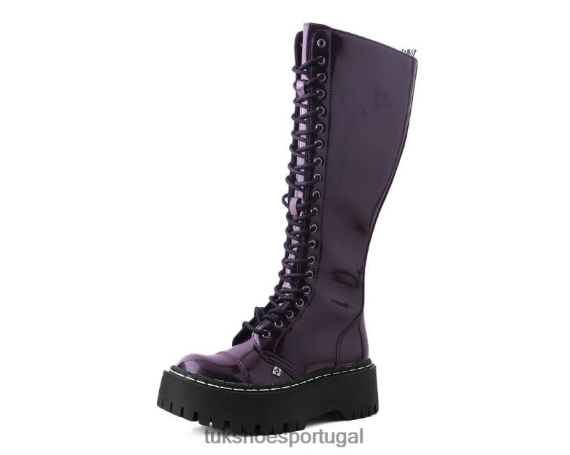 Borgonha calçados J6V0X192 bota de dois andares com acabamento até o joelho mulheres T.U.K. Footwear