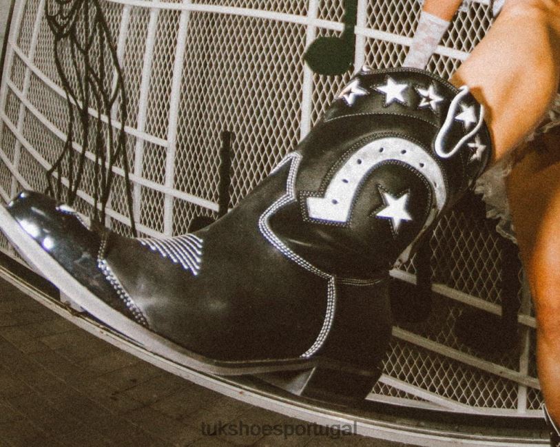 Preto branco calçados J6V0X196 bota western ferradura estrela mulheres T.U.K. Footwear