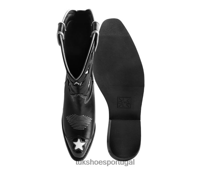 Preto branco calçados J6V0X196 bota western ferradura estrela mulheres T.U.K. Footwear