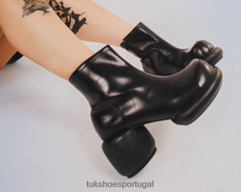 preto calçados J6V0X189 bota anárquica com zíper polido bubble ii mulheres T.U.K. Footwear