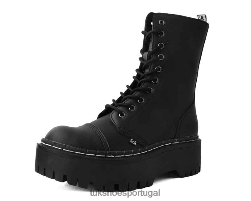 preto calçados J6V0X206 Bota de dois andares com 10 olhos mulheres T.U.K. Footwear