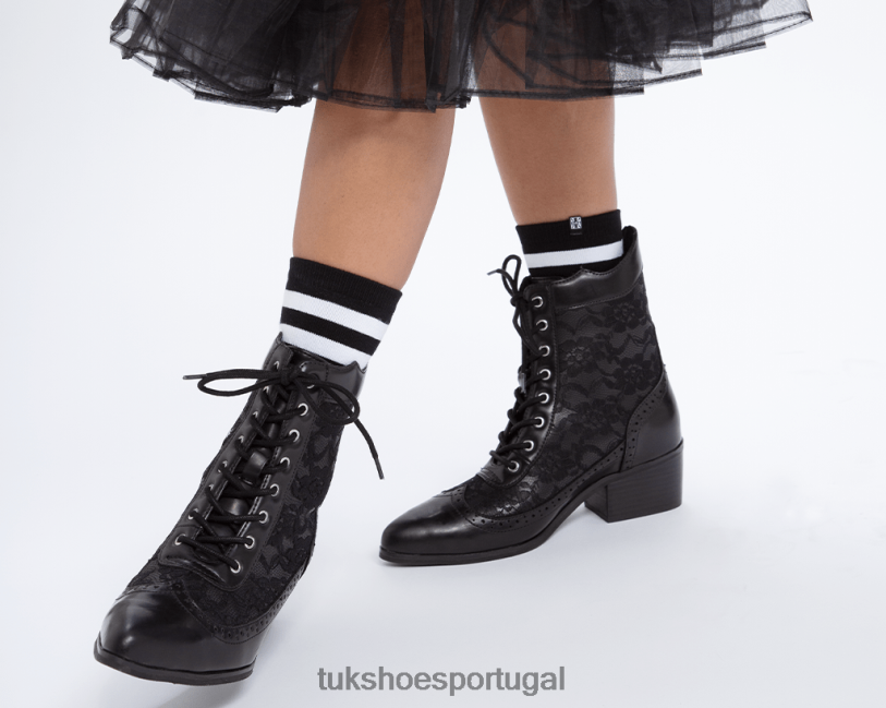 preto calçados J6V0X208 bota pontiaguda anárquica vitoriana mulheres T.U.K. Footwear