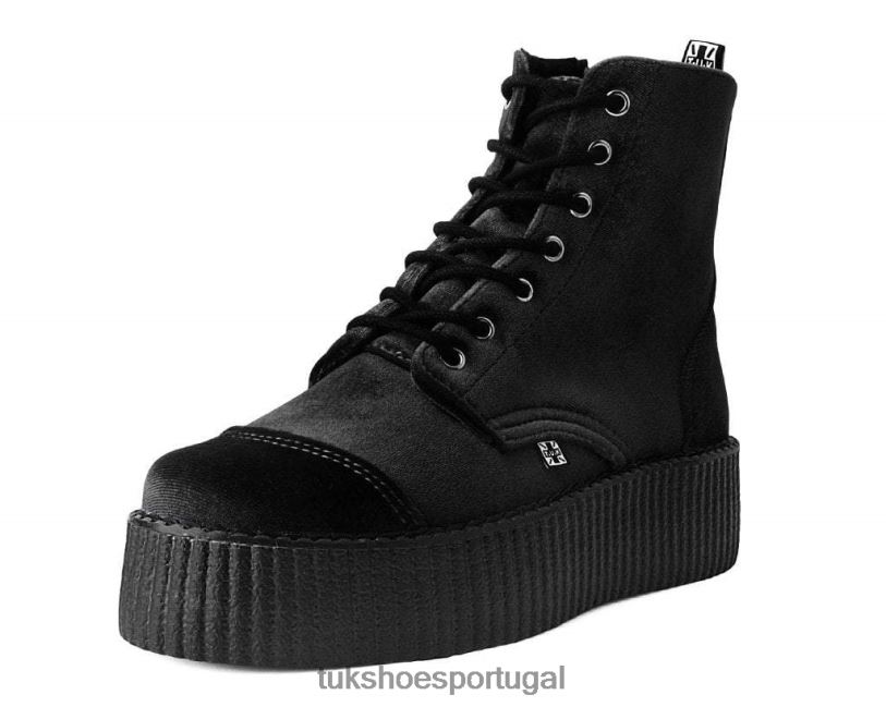 preto calçados J6V0X213 bota viva mondo de veludo 7 olhos mulheres T.U.K. Footwear