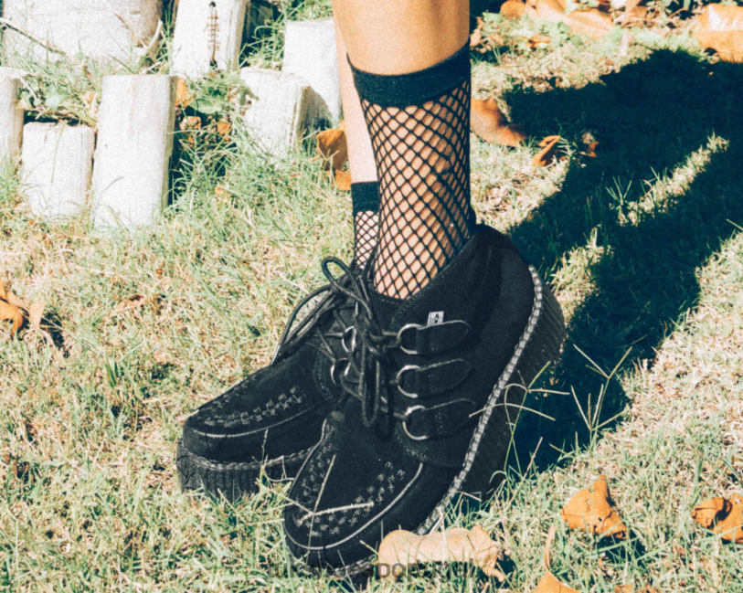 preto calçados J6V0X230 bota chukka de camurça com 3 argolas mulheres T.U.K. Footwear