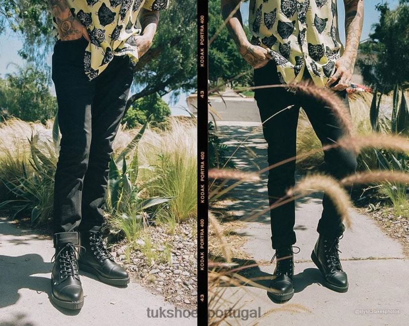 preto calçados J6V0X92 bota de amarrar pontiaguda mulheres T.U.K. Footwear