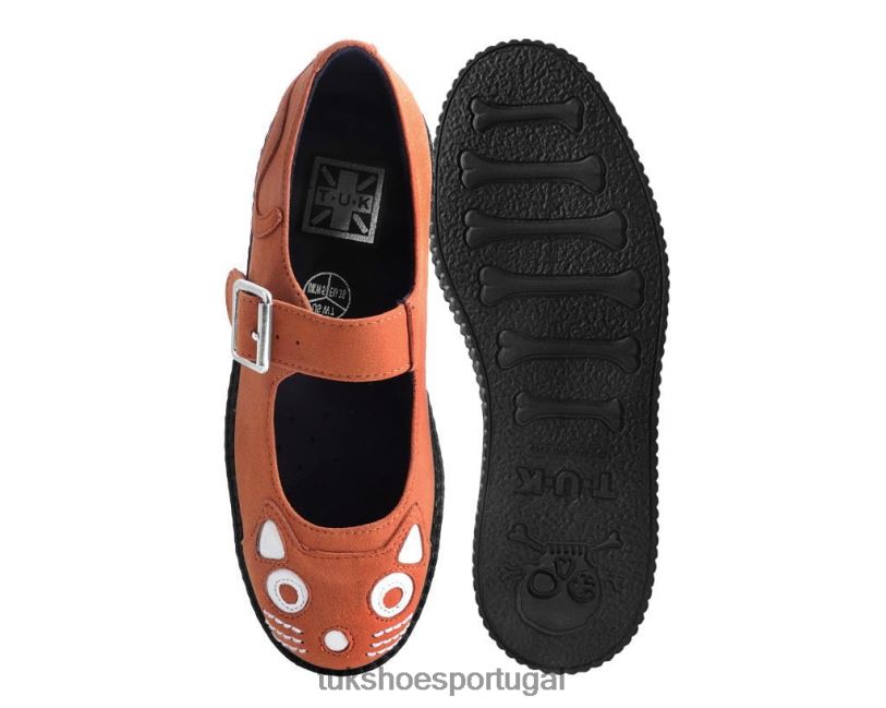laranja calçados J6V0X159 camurça sintética kitty viva low mary jane mulheres T.U.K. Footwear