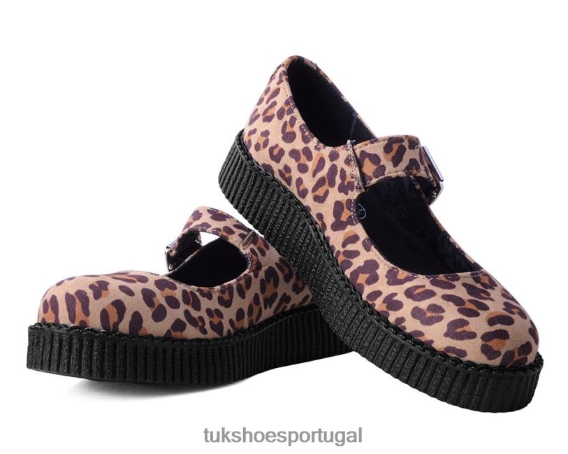 leopardo marrom calçados J6V0X142 camurça sintética viva low mary jane mulheres T.U.K. Footwear