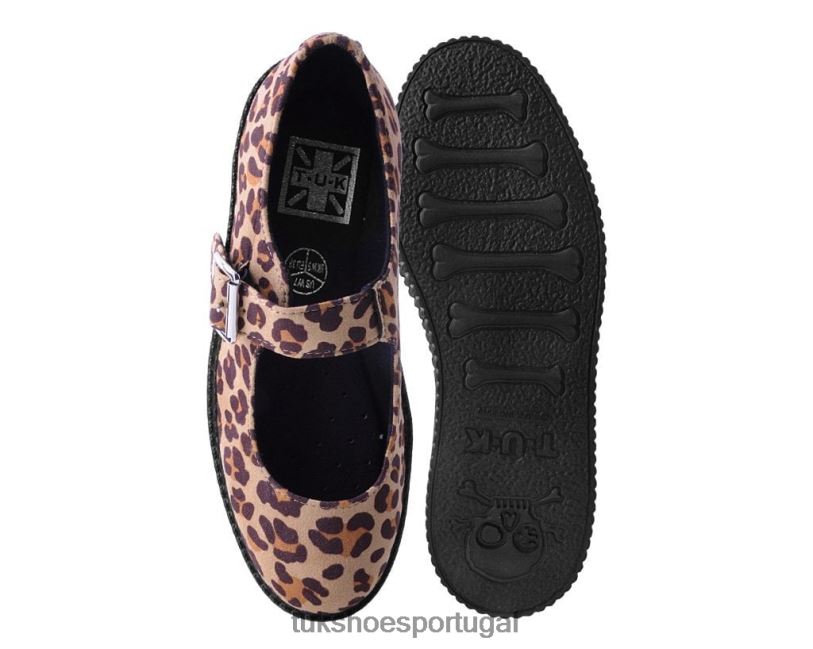 leopardo marrom calçados J6V0X142 camurça sintética viva low mary jane mulheres T.U.K. Footwear