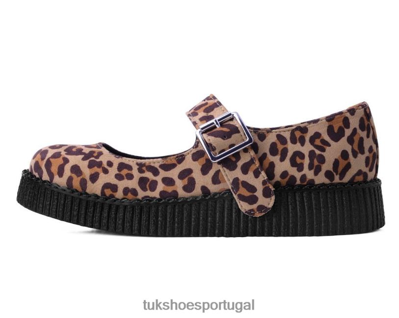 leopardo marrom calçados J6V0X142 camurça sintética viva low mary jane mulheres T.U.K. Footwear