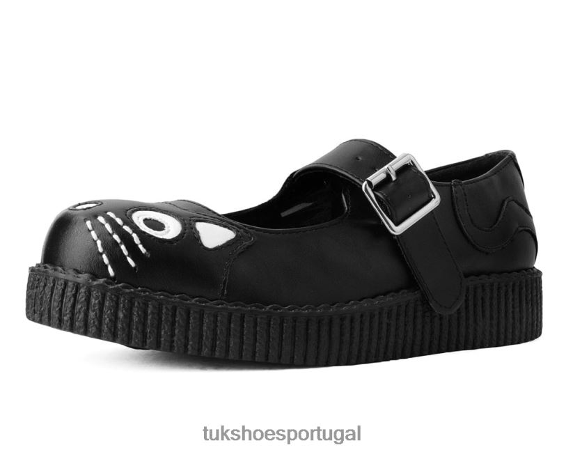 preto calçados J6V0X160 kitty viva baixa mary jane mulheres T.U.K. Footwear