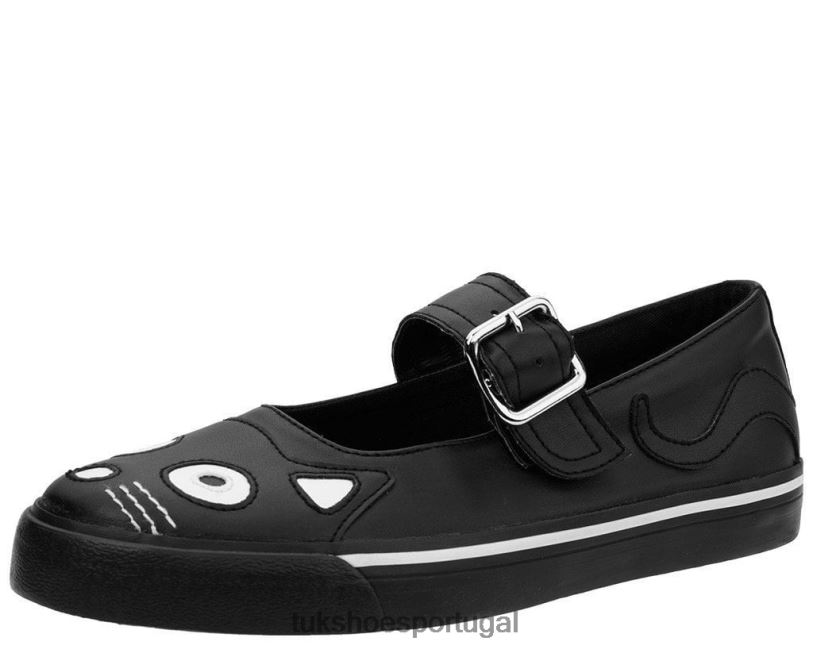 preto calçados J6V0X269 cara de gatinho mary janes mulheres T.U.K. Footwear