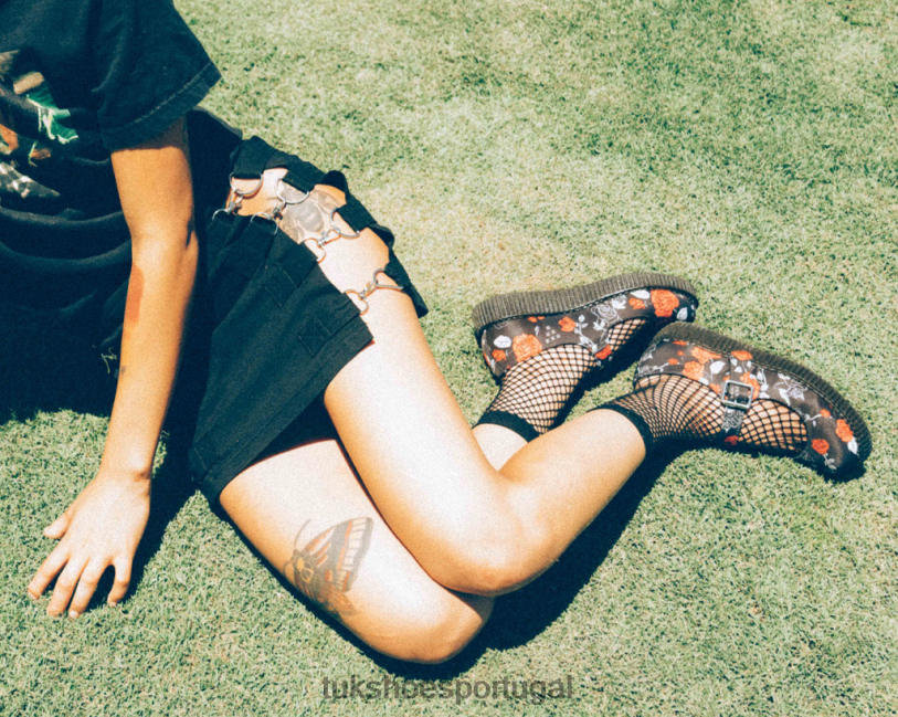 preto/vermelho calçados J6V0X158 rosa viva baixa mary jane mulheres T.U.K. Footwear