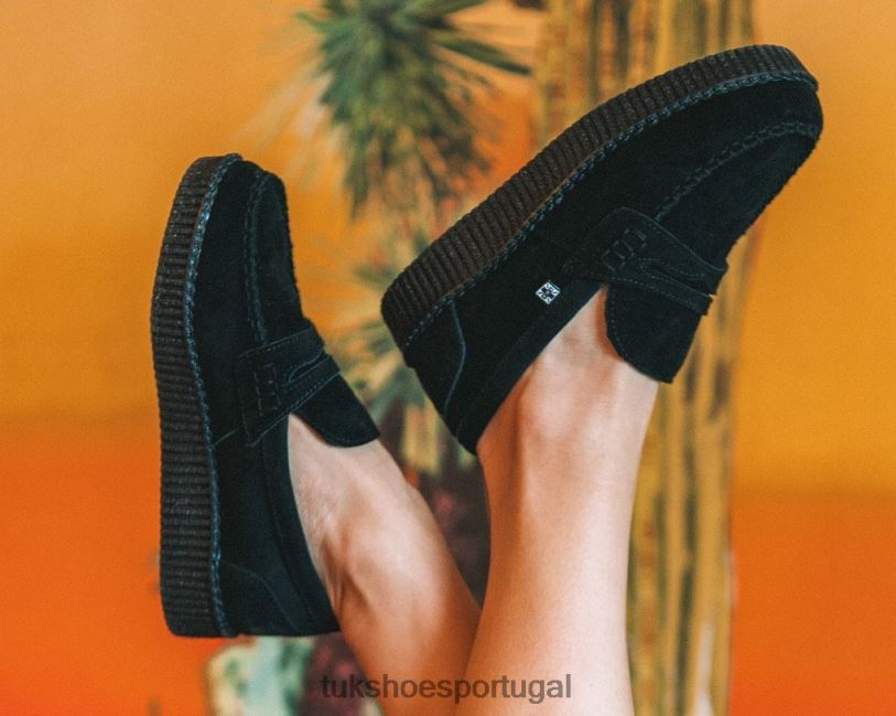 preto calçados J6V0X113 mocassim de camurça mulheres T.U.K. Footwear