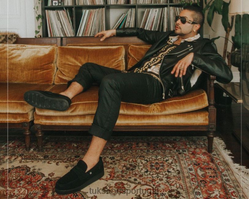 preto calçados J6V0X113 mocassim de camurça mulheres T.U.K. Footwear