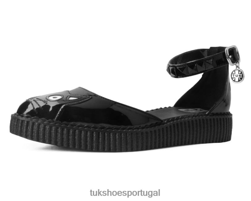 preto calçados J6V0X168 sandália com cara de gatinho mulheres T.U.K. Footwear