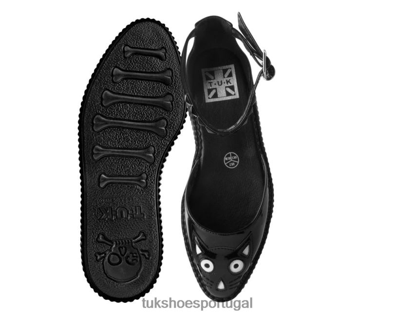 preto calçados J6V0X168 sandália com cara de gatinho mulheres T.U.K. Footwear