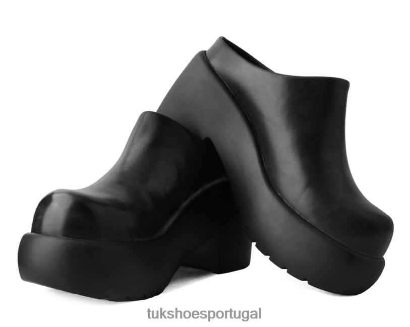 preto calçados J6V0X277 tamanco de bolha anárquica polido mulheres T.U.K. Footwear