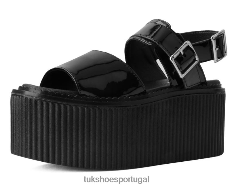 preto calçados J6V0X306 sandália strato patenteada mulheres T.U.K. Footwear