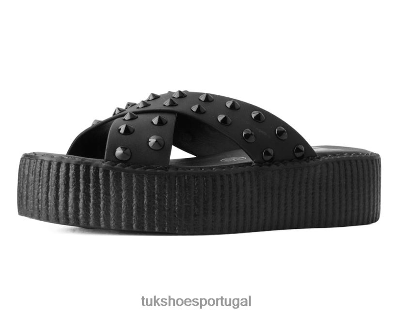 preto calçados J6V0X310 sandália com tira cruzada mulheres T.U.K. Footwear