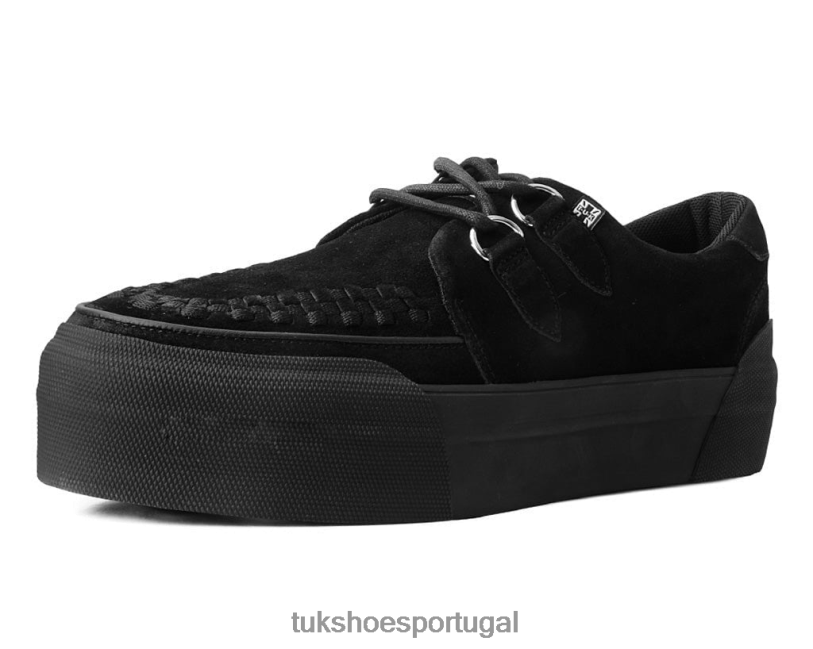 preto calçados J6V0X235 tênis de camurça com plataforma mulheres T.U.K. Footwear