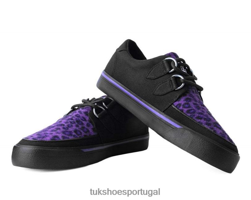 preto/roxo calçados J6V0X266 tênis com argola em leopardo mulheres T.U.K. Footwear
