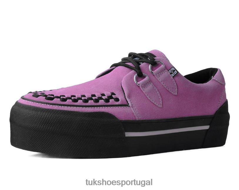 rosa calçados J6V0X234 tênis de camurça com plataforma mulheres T.U.K. Footwear