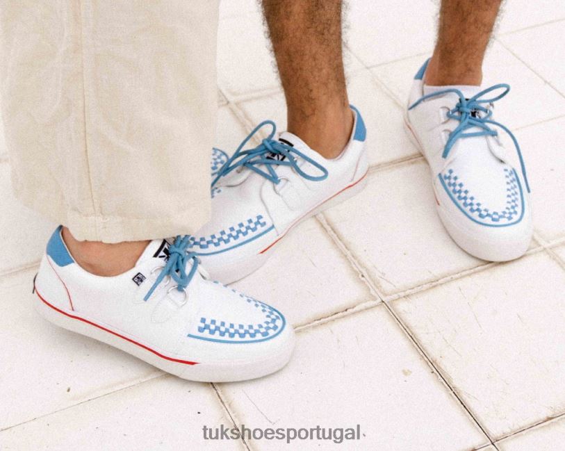 vermelho azul calçados J6V0X239 tênis entrelaçado com acabamento mulheres T.U.K. Footwear