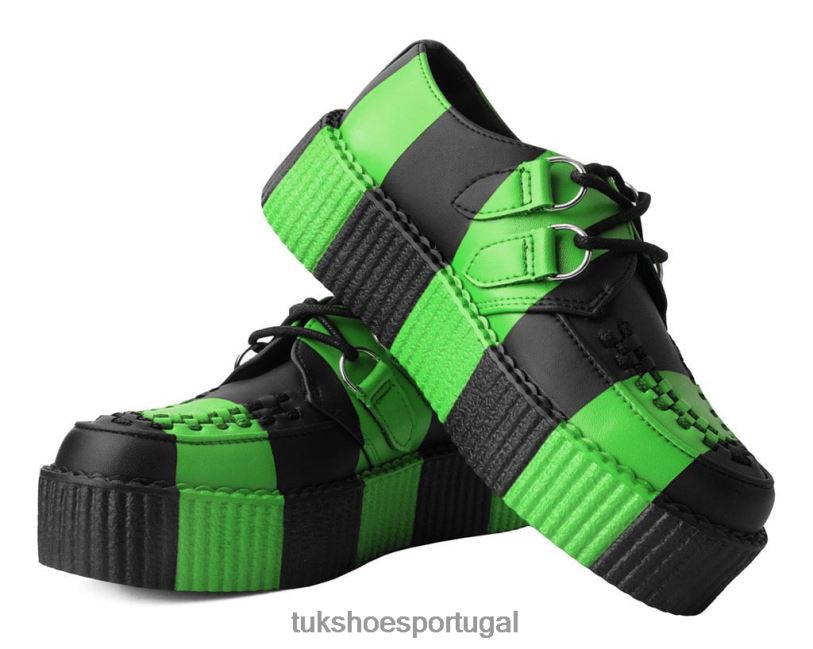 Preto Verde calçados J6V0X90 trepadeira viva mondo listrada mulheres T.U.K. Footwear