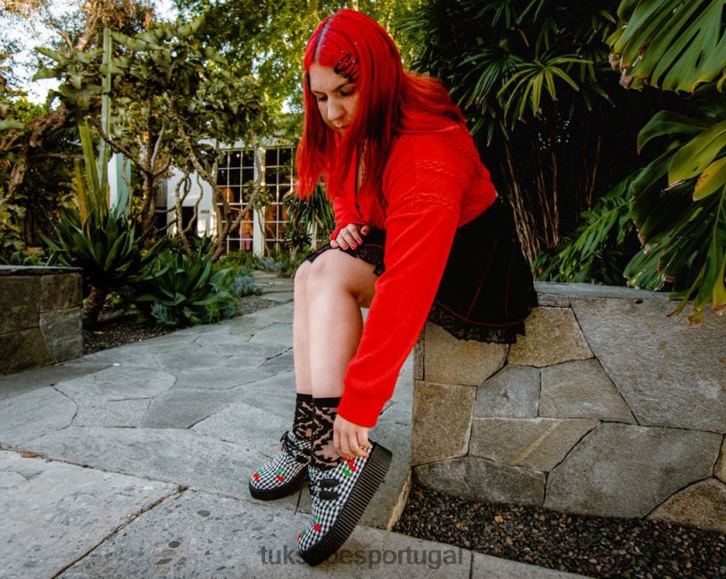 Preto branco calçados J6V0X130 trepadeira guingão mondo mulheres T.U.K. Footwear