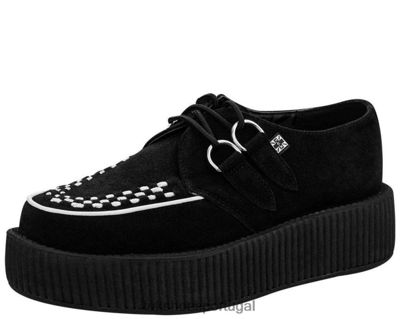 Preto branco calçados J6V0X22 trepadeiras viva mondo em camurça bicolor mulheres T.U.K. Footwear