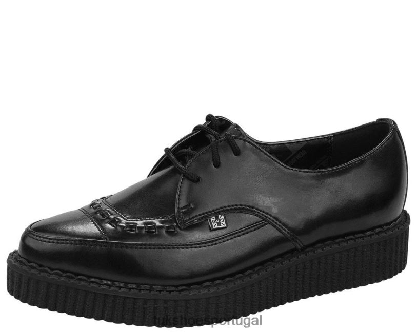 preto calçados J6V0X13 trepadeira pontiaguda com cadarço de couro mulheres T.U.K. Footwear