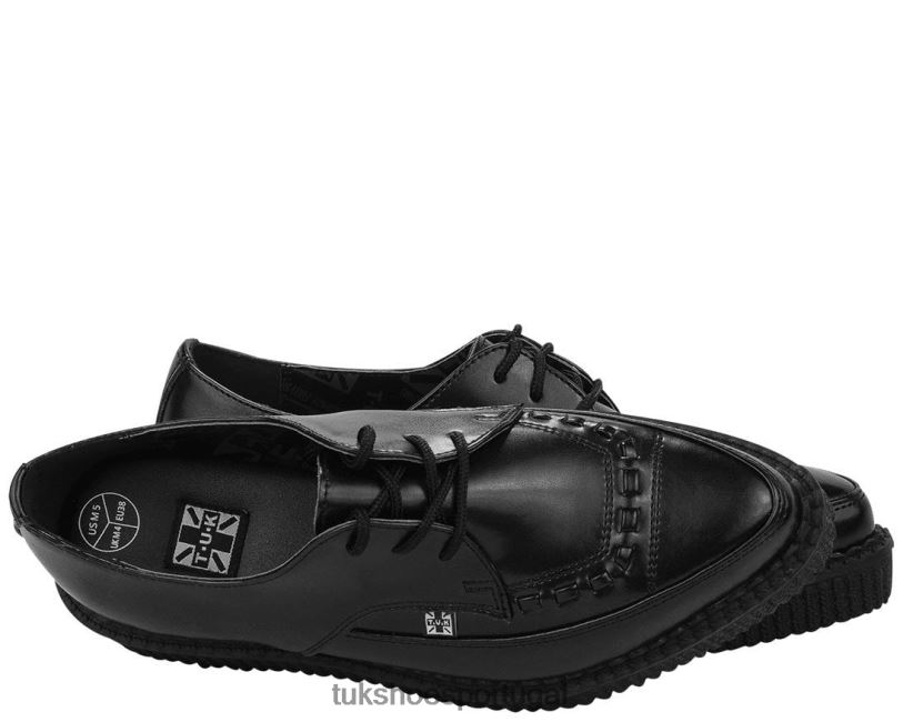 preto calçados J6V0X13 trepadeira pontiaguda com cadarço de couro mulheres T.U.K. Footwear