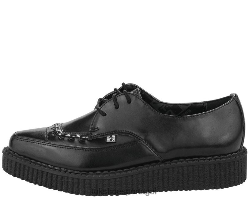preto calçados J6V0X13 trepadeira pontiaguda com cadarço de couro mulheres T.U.K. Footwear