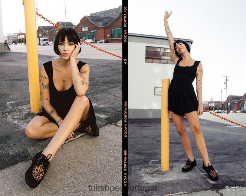 preto/leopardo calçados J6V0X14 viva trepadeira baixa mulheres T.U.K. Footwear