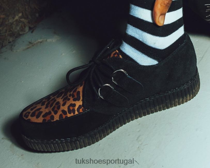 preto/leopardo calçados J6V0X14 viva trepadeira baixa mulheres T.U.K. Footwear