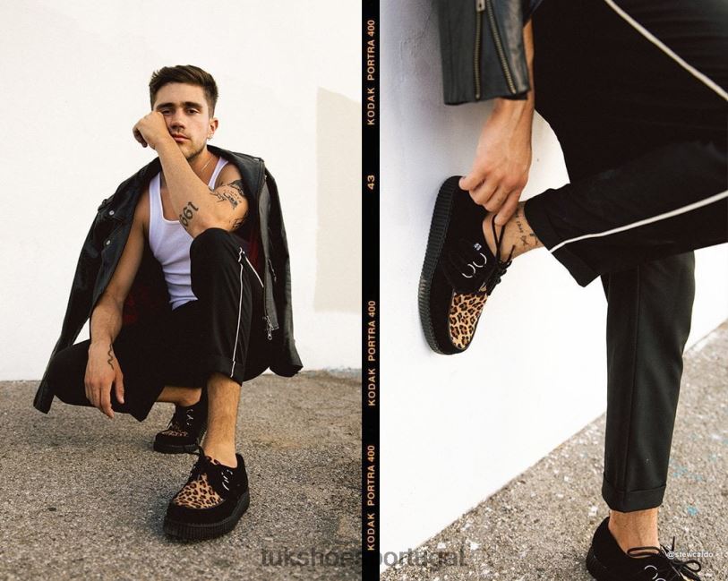 preto/leopardo calçados J6V0X14 viva trepadeira baixa mulheres T.U.K. Footwear